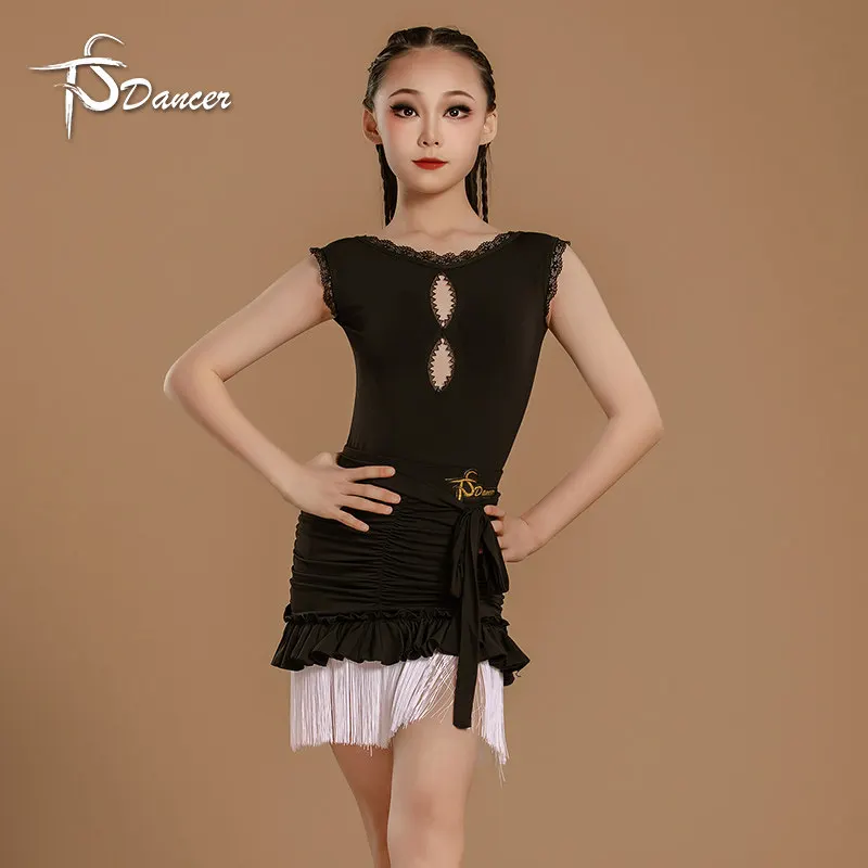 

High end summer new Latin dance outfit, practice outfit, girls' professional performance tassel set suit