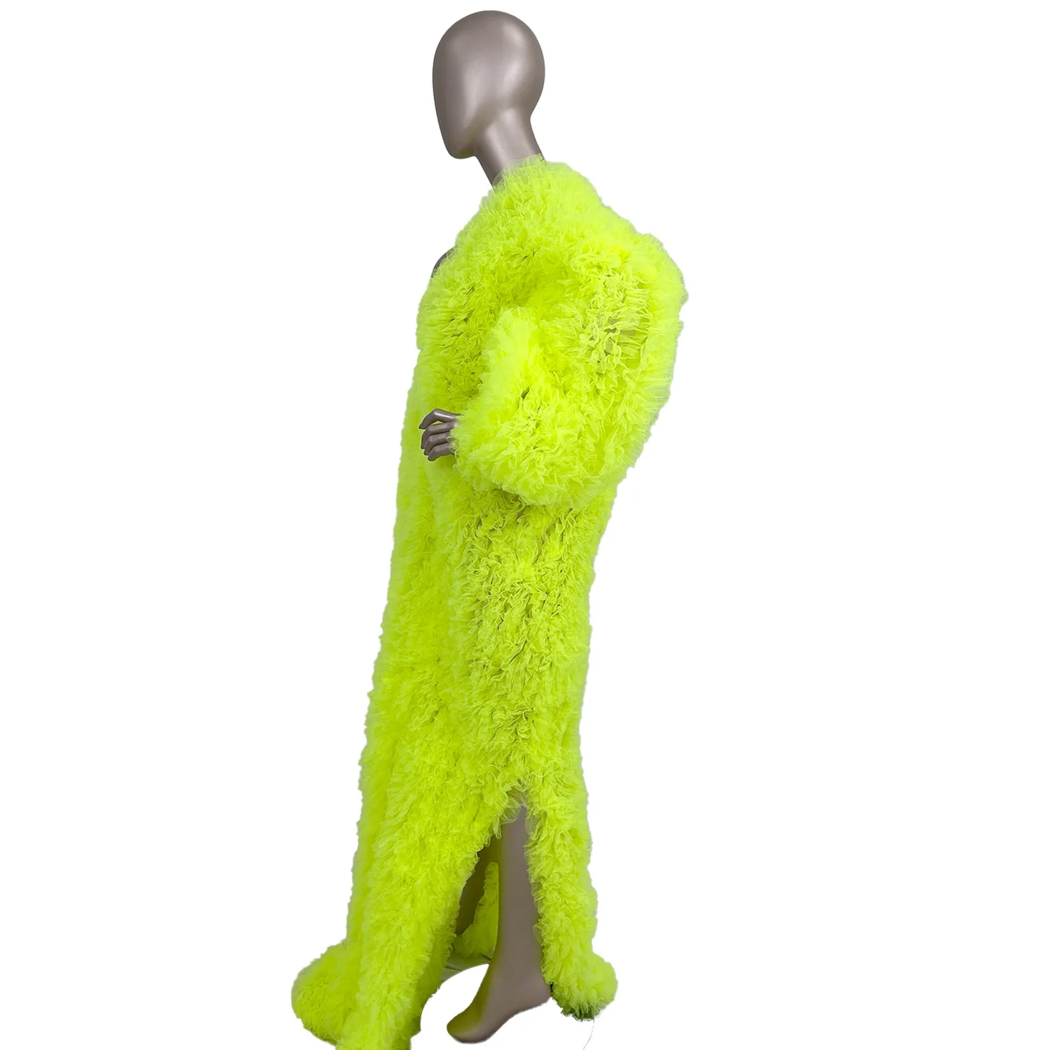 Extra long Pleated Cloak Coat Spicy Girl Outfit Nightclub Stage  Drag Queen Performance Wear High-end Cape Designer Wuzhishan