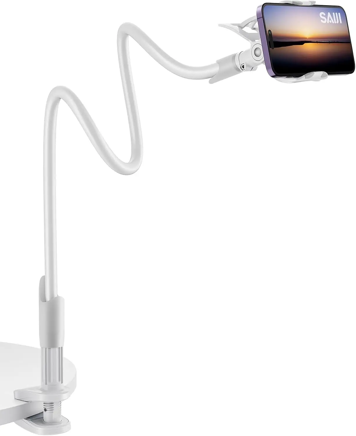 Goose Neck Flexible Long Arm Phone Holder Universal Desk Bed Office Kitchen Clamp Stand for 4 7 Inch Devices