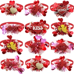 50/100pcs Valentine's Day Pet Dog Bow Ties Dog Fashion BowTie Adjustable Collar Pet Grooming Bows Dog Accessories for Small Dogs