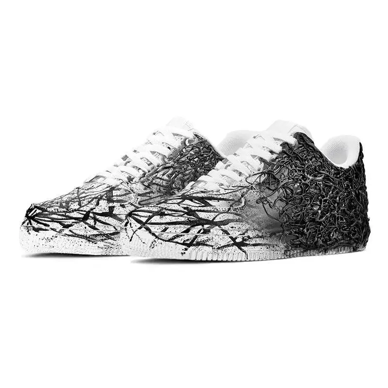 [النسخة الذكور المخصصة من السم الداكن] أحذية Nike Air Force 1 07 منخفضة مضادة للانزلاق ومقاومة للاهتراء منخفضة الارتفاع للرجال