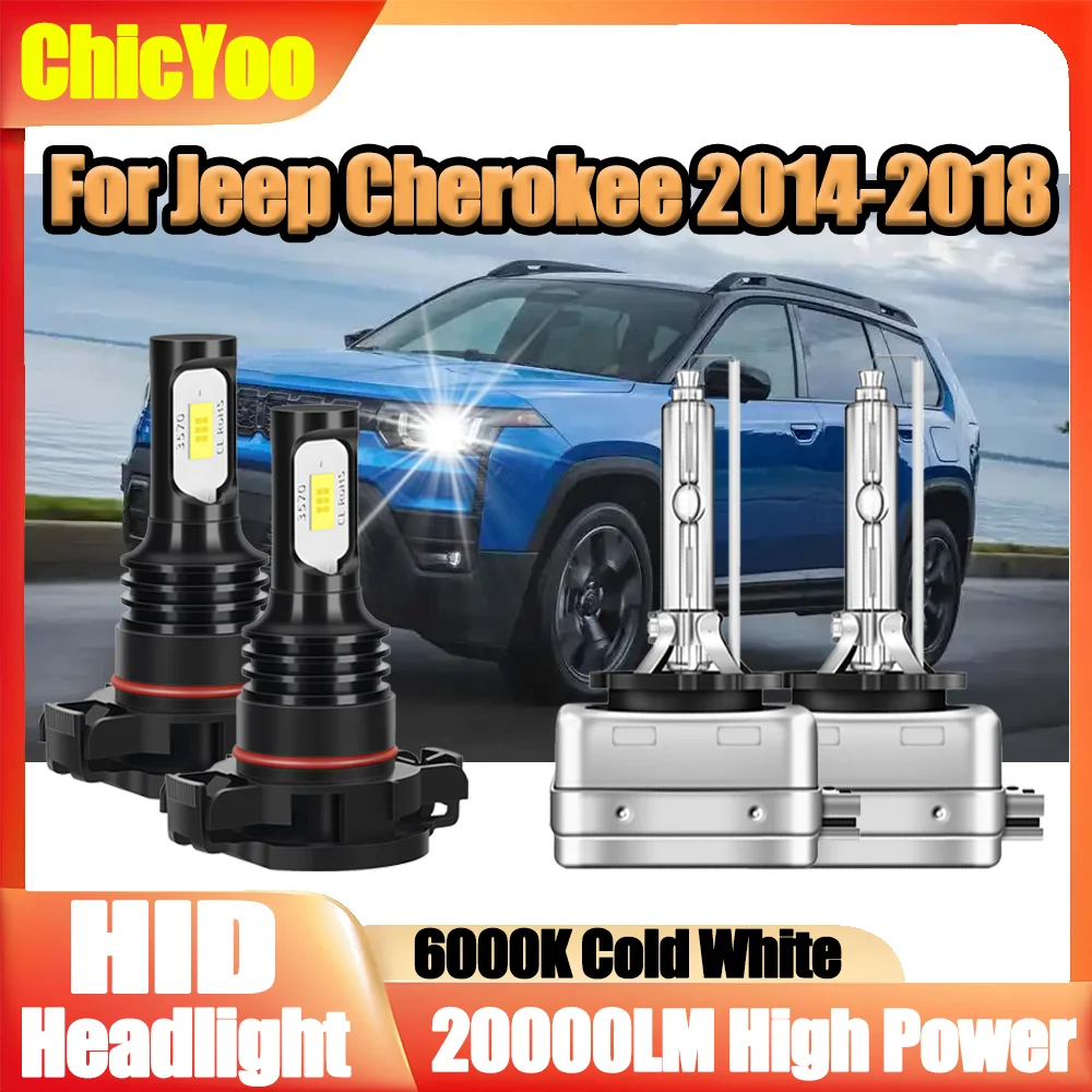 

2 шт. 20000LM HID фары 6000K белые ксеноновые авто фары D1S ксеноновые фары 12 В 24 В автомобильные противотуманные фары для Jeep Cherokee 2014-2018