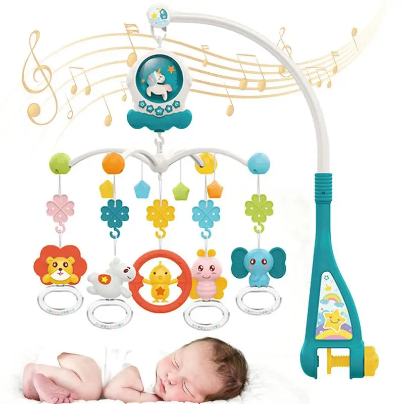 

Baby Toys Crib Mobile Musical Box With Holder 0-12 Months Toddlers Soft Rattle Teether Newborn Bed Bell Educational Toys Gift