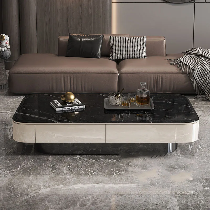 Designer Luxury Coffee Table Modern Kitchen Storage Drawers Moving Writing Dinner Side Table Mesa Auxiliar Trendy Furniture
