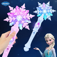 Anime Disney Frozen Princess Snowflake Glowing Magic Wand Glowing Sound Magic Toys Elsa Anna Dolls Cosplay Prop Girl Kids Gifts