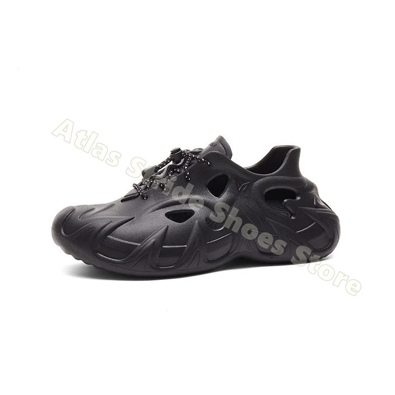 Unisex White Hollow-Out EVA Sneakers Drawstring Closure Quick-Dry Anti-Skid Lightweight Breathable Casual Daily Outdoor Shoes