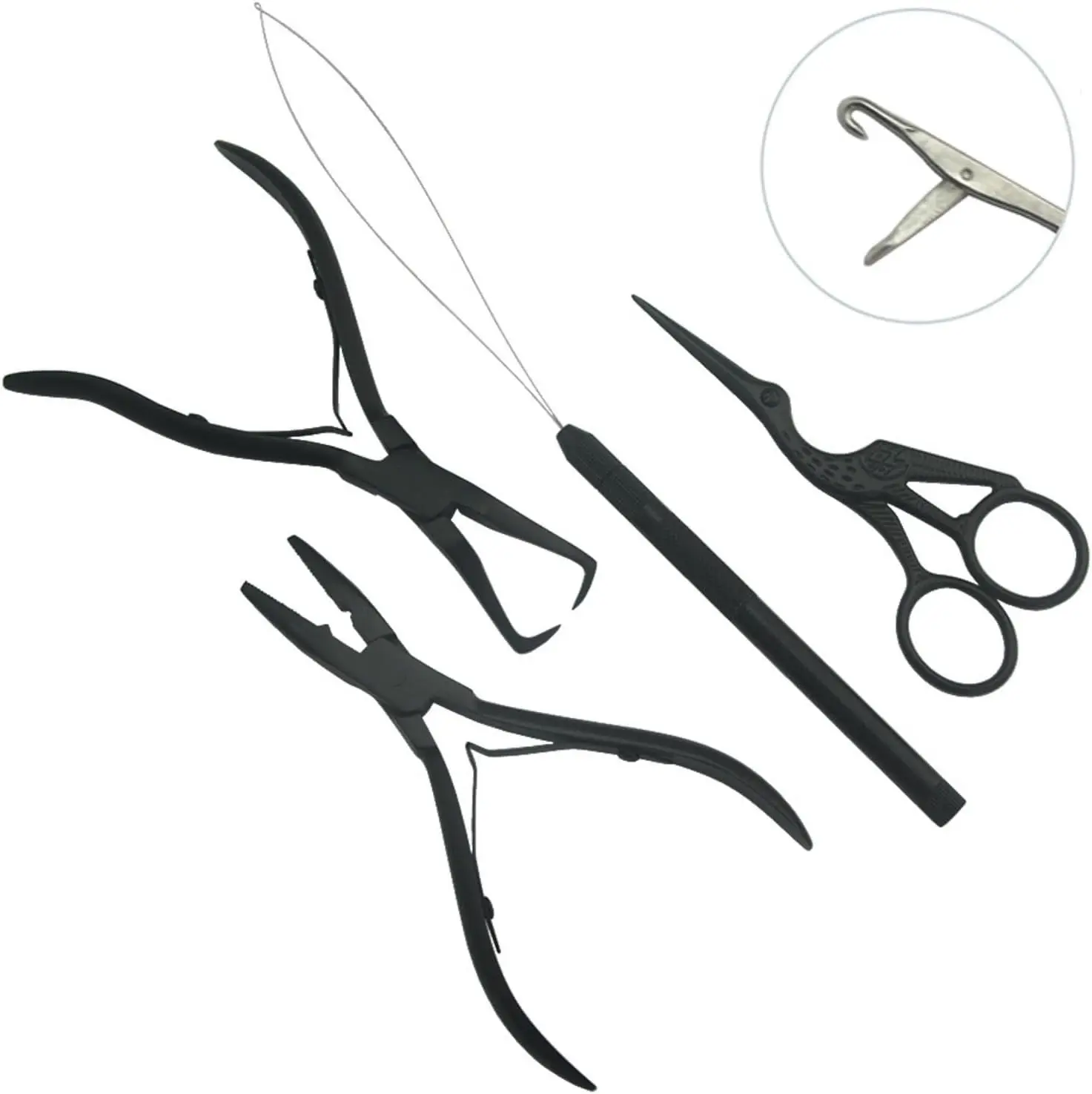 

Hair Extension Beading Tool Kit Hair Extensions Micro Link Bead Closer and Remover Pliers and Cutting Scissors Set