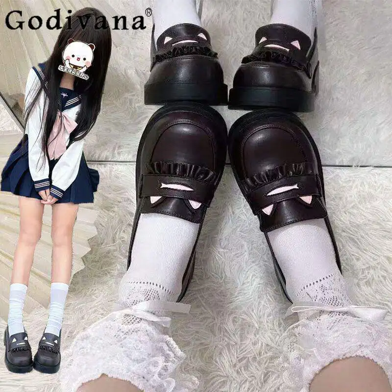 

College Style Japanese Original Lolita Women's Shoes Students Simple Daily Commuting Casual Versatile Mary Jane Single Shoes