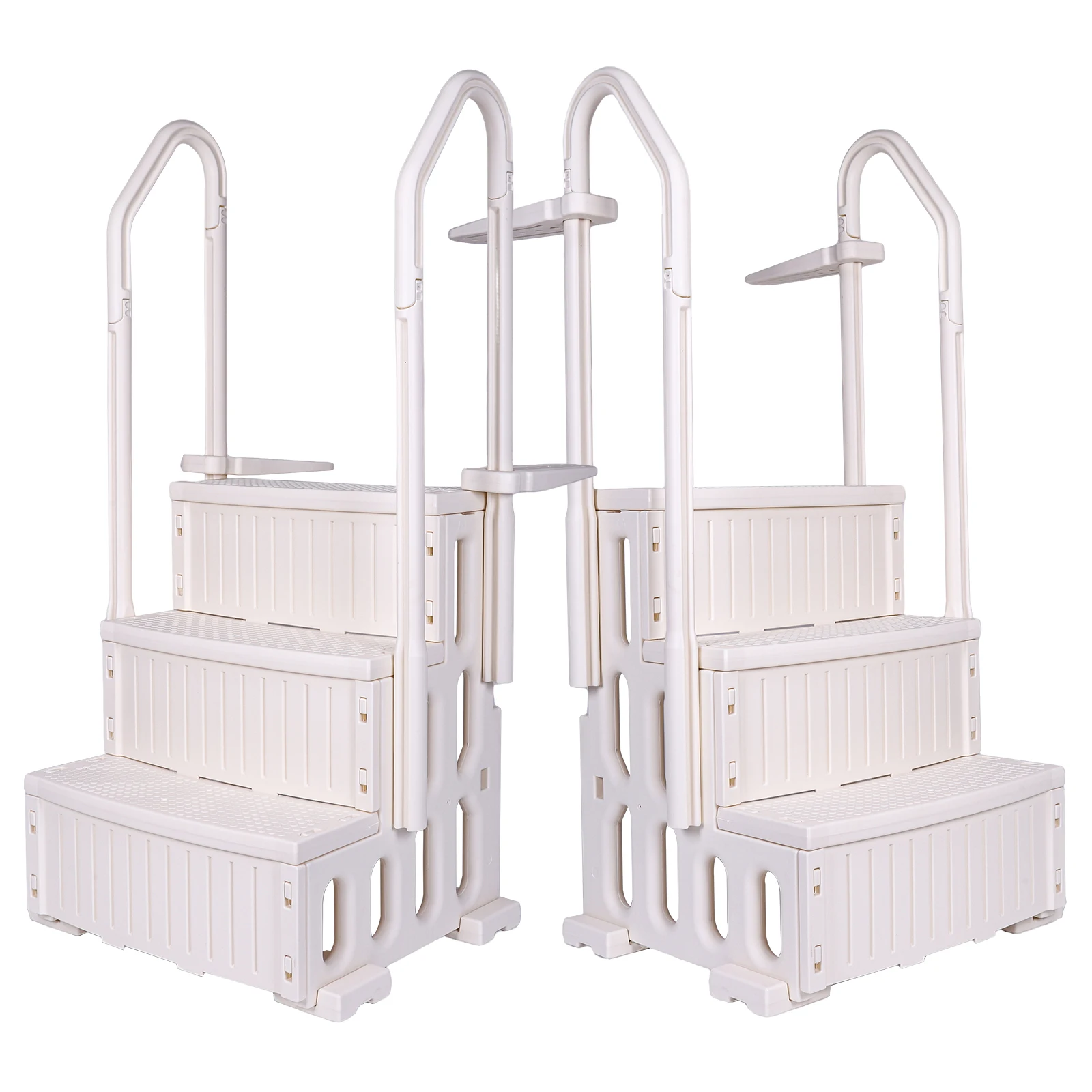 

Plastic Pool Escalator Anti-Slip Slip Resistant Pool Ladder Rust Proof for Various Sizes Swimming Pools