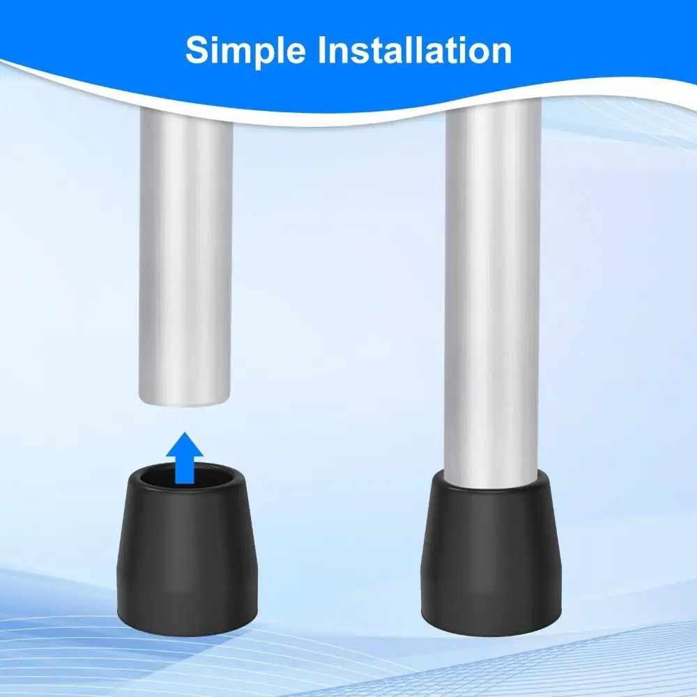 New Rubber Shower Chair Leg Caps Heavy Duty 28mm Replacement Caps Feet Grey Black Non Slip Tips Bath Seat Stools image 3