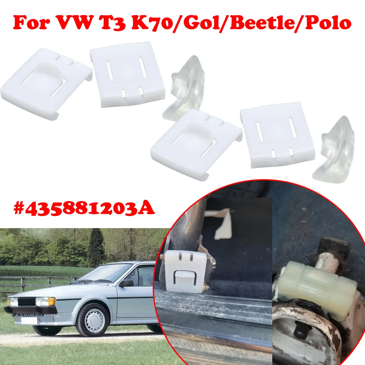 

6/12pc Car Front Seat Rail Runner Centre Slider Guide For VW Beetle Caddy Gol GOLF III Cabrio T3 K70 Replacement Parts Fastener