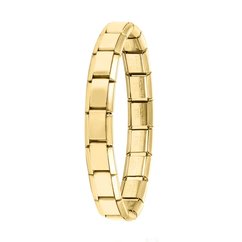 New Solid Color Women Men Jewelry DIY 9MM Width Italian Elastic Charm Bracelet Solid Color Stainless Steel Fashion Bangle
