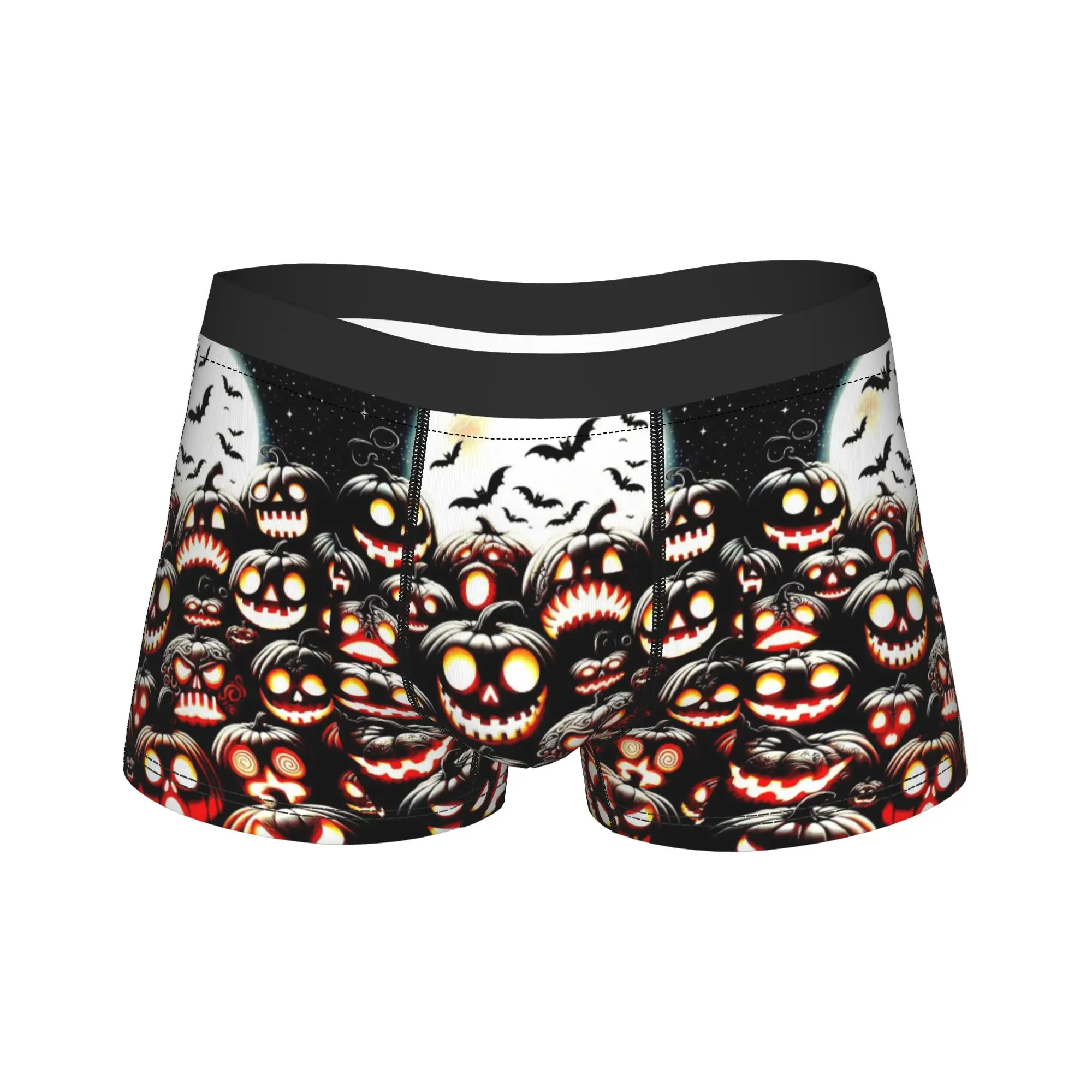 Halloween Multi face Demon Pattern Underwear  Soft Trend Panties Printed Shorts Briefs For Males 3D Pouch Large Size Trunk