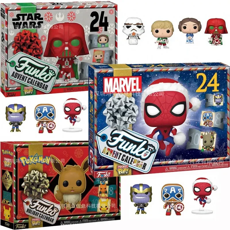 Disney Marvel 3D-Modell Adventskalender Spider-Man 24 Tage Countdown für Weihnachten, dekorative Geschenke, Weihnachtsgeschenke für Kinder