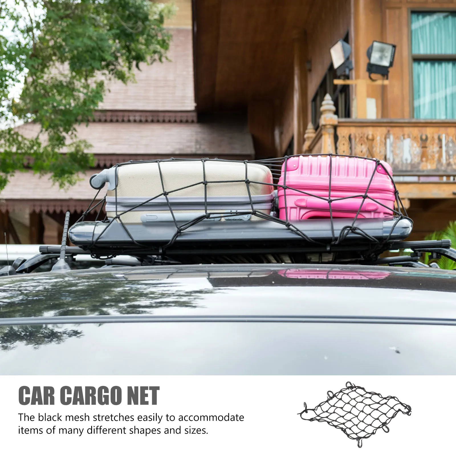 

Adjustable Car Cargo Net Hooks Stretchy Mesh Organizer Suv Van Truck Seat Back Storage Rear Car Net Heavy Items Easy