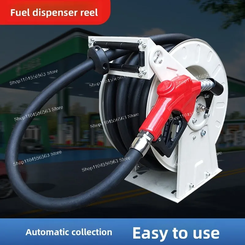 Auto Retractable Fuel Hose Reel - 6/10mm 10/15/20m Vehicle Fuel Dispenser Storage Winch