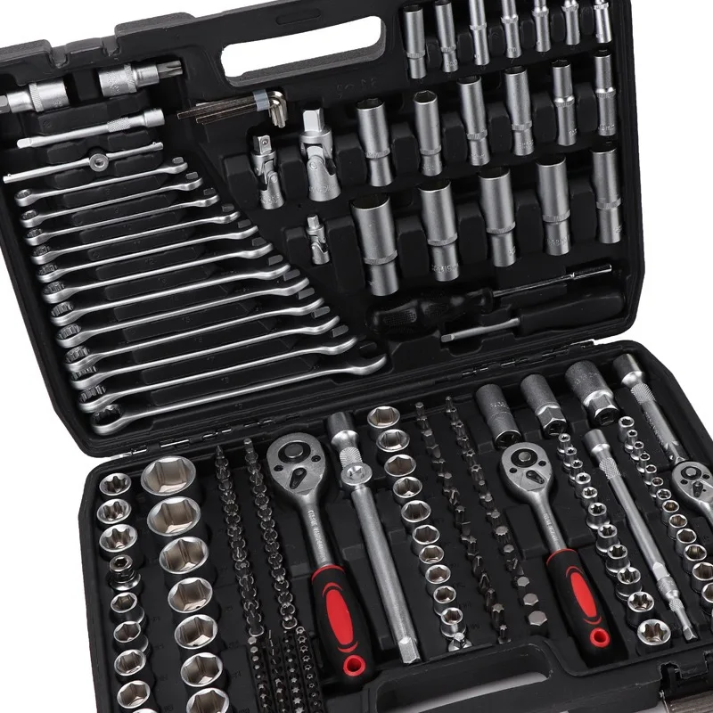 216 Профессиональный прочный стальной набор инструментов для механика, гаечный ключ с храповым механизмом, бытовой автомобильный чехол, отвертка