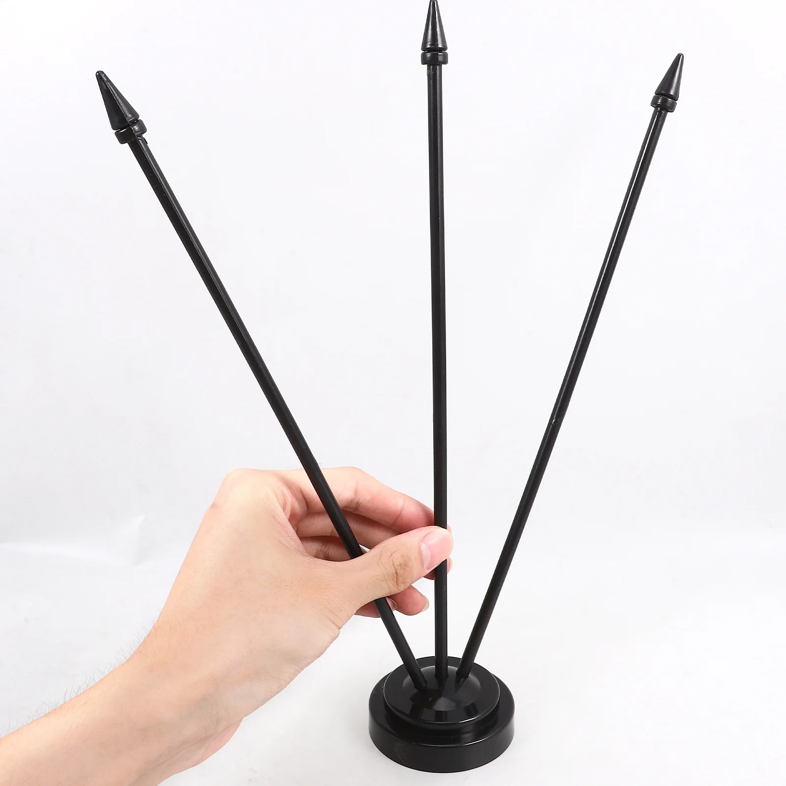 Flag Pole Small Holder Seat Plastic Mini for Desk Stand Black Holders Flags Outdoor Office