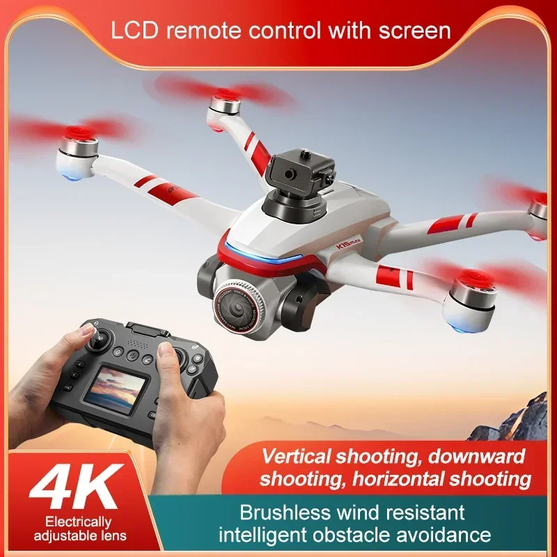 K15 Max drone brushless telecamera 4K HD telecomando con schermo per evitare ostacoli fotografia aerea quadricottero giocattolo