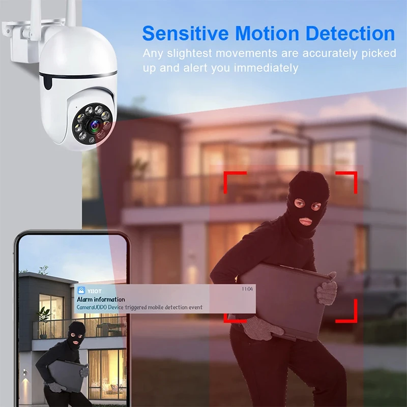 8MP Wifi IP Outdoor Draadloze Beveiliging Surveillance PTZ Camera 4X Zoom Camera's AI Human Tracking Tweeweg Audio HD Nachtkleur Cam