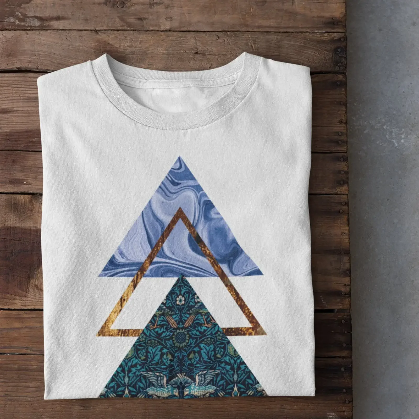 Geometrical Marble T shirt Triangle Aesthetic Cool Design vintage Washed Stylish Soft designer clothes homme Casual