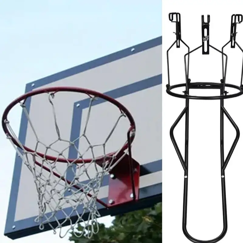 Basketball Return Attachment For Hoop Heavy Duty Steel Basketball Returner With 3 Stable Large Hooks Basketball Training