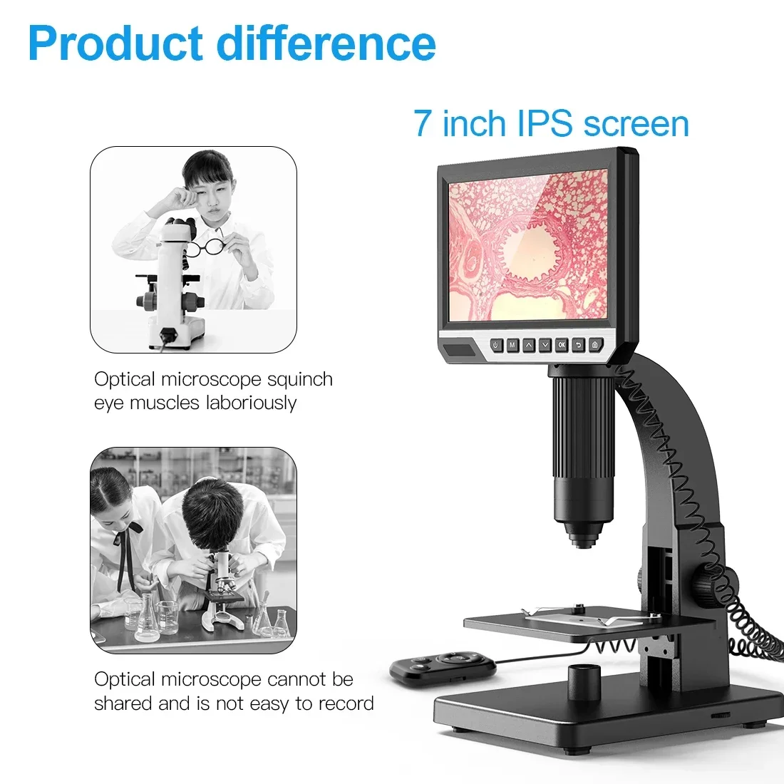 INSKAM315 Laboratory Microscope 7 Inch Hd IPS LCD 1600x Magnification Zoom Digital Mobile Maintenance Soldering Micro Scope