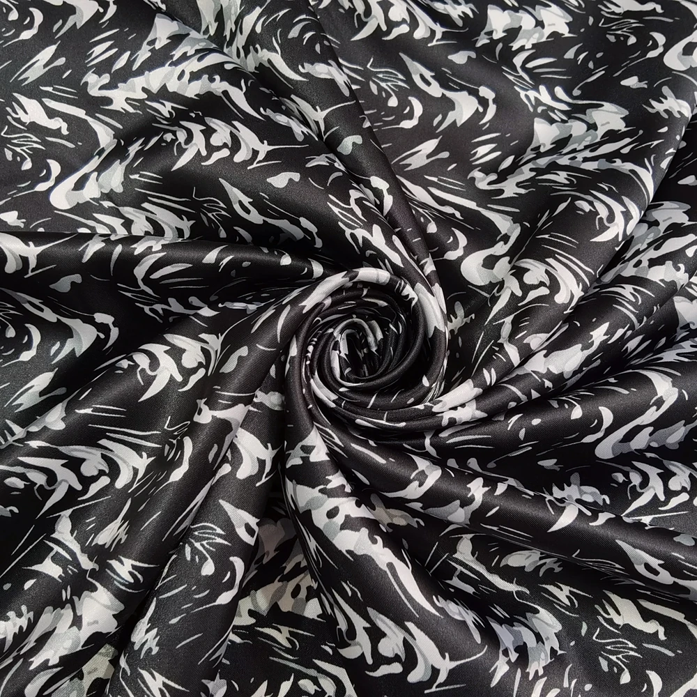 1 Meter x 1,48 Meter Geometrisches Webmuster Satin-Material Seidig Weiches Polyester Charmeuse Futterstoff Schal DIY Stoff – Detail 25