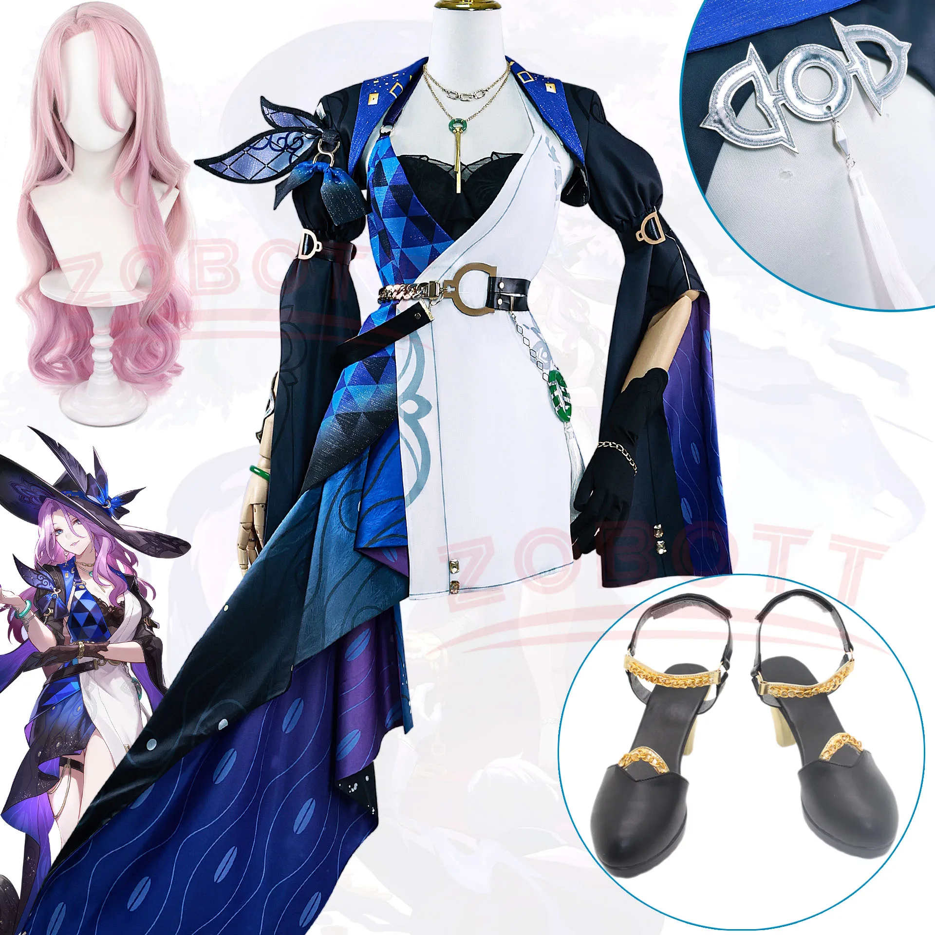 

Jade Cosplay Game Honkai Star Rail Jade Cosplay Costume Dress Hat Anime Role Play Carnival Party Comic Con Animation Coser Props