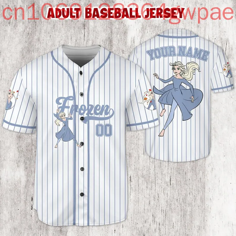 Disney Frozen Olaf Maglia da baseball con stampa 3D Camicia da donna da uomo Top Estate Elsa Casual Manica corta Camicie da baseball per bambini