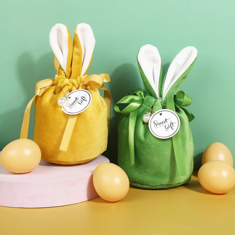 1pc Velvet Easter Bags Cute Bunny Gift Packing Bags Dropshipping Rabbit Chocolate Candy Wedding Birthday Party Decoration 2026
