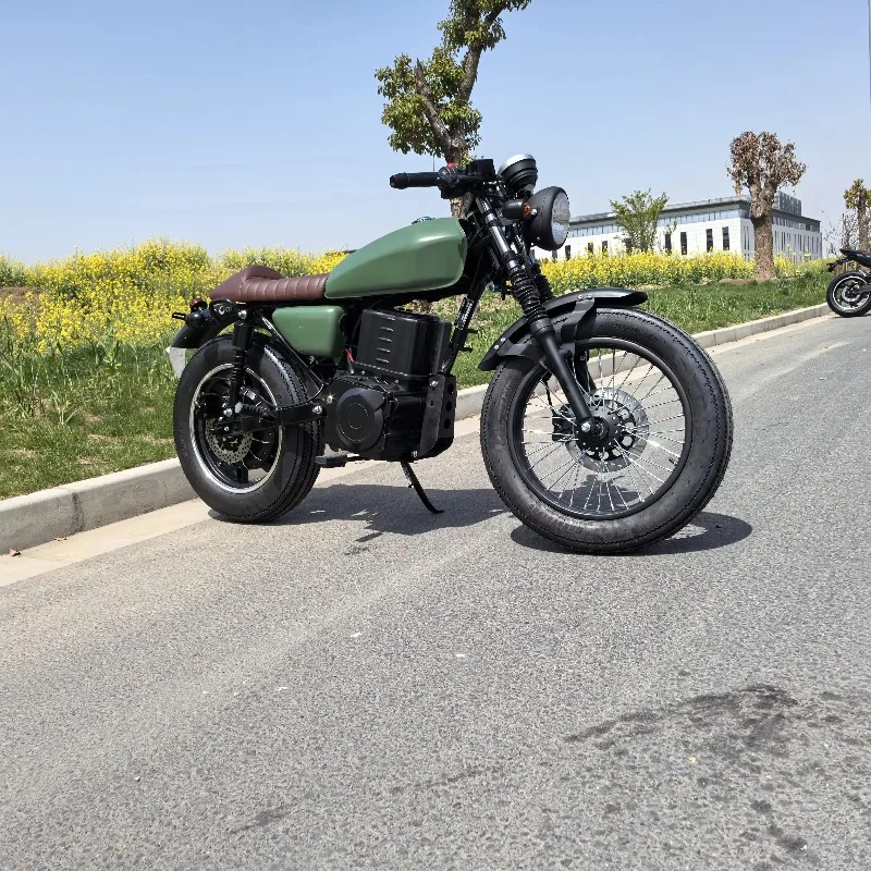 

2025 New Style Factory Customized Retro Lightweight 2000W Wheel Motor Electric Streetbike 72V Lithium Battery