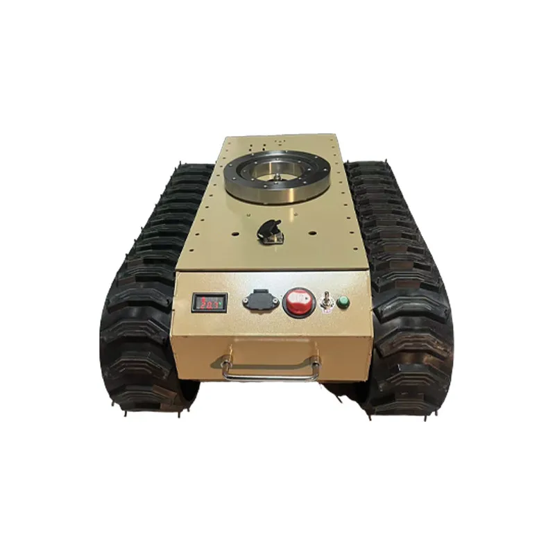 รถขนส่ง RC แชสซีแบบติดตั้งบนแทร็ก หุ่นยนต์หมุนได้ 360 องศา  มอเตอร์ไร้แปรงสำหรับทุกสภาพพื้นผิว  รีโมทคอนโทรล 2.4G รถหุ้มเกราะ