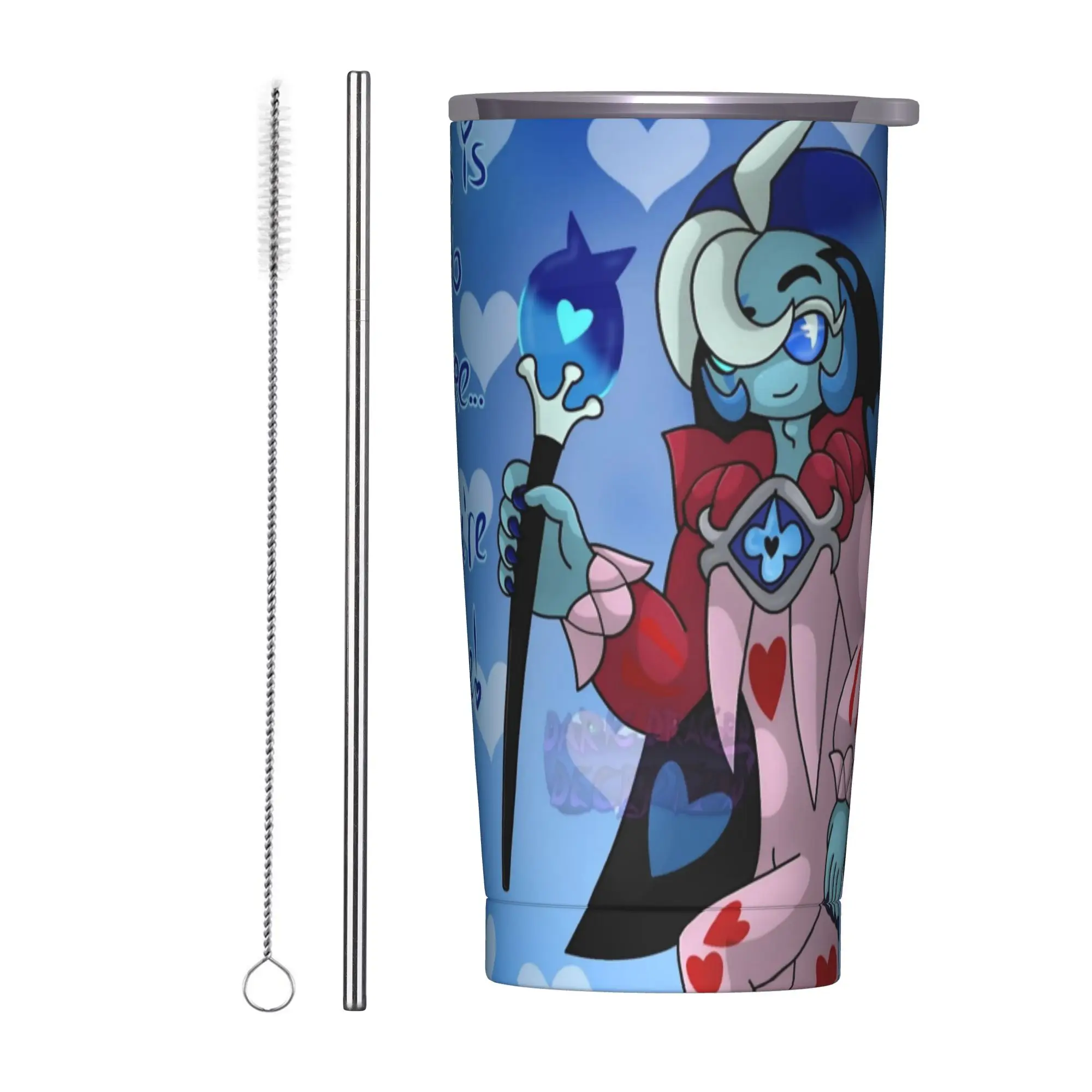 Shadows Milks Cookiee Valentine's Day Tumbler Vacuum Insulated Cookie Run Cups Vacuum Flask Double Wall Mug Water Bottle, 20oz