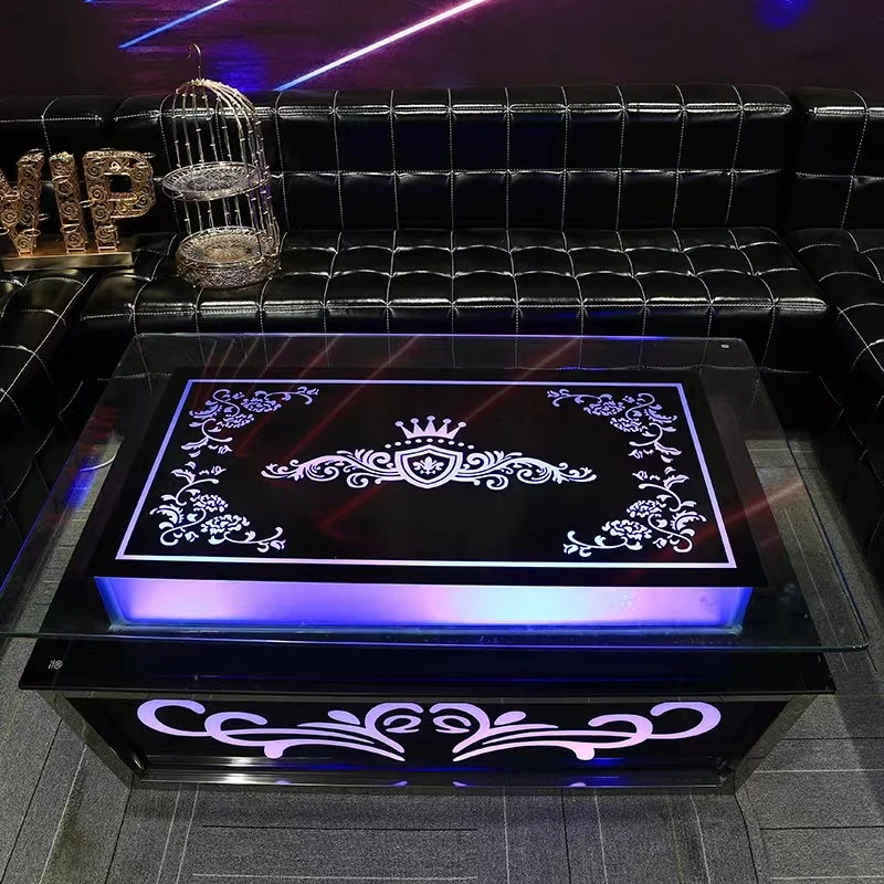 Custom.New وصول الوجبات السريعة Ktv كشك النادي الليلي Led منصة مشروبات الجدول الأسود أريكة بار صالة ملهى ليلي الأثاث #6