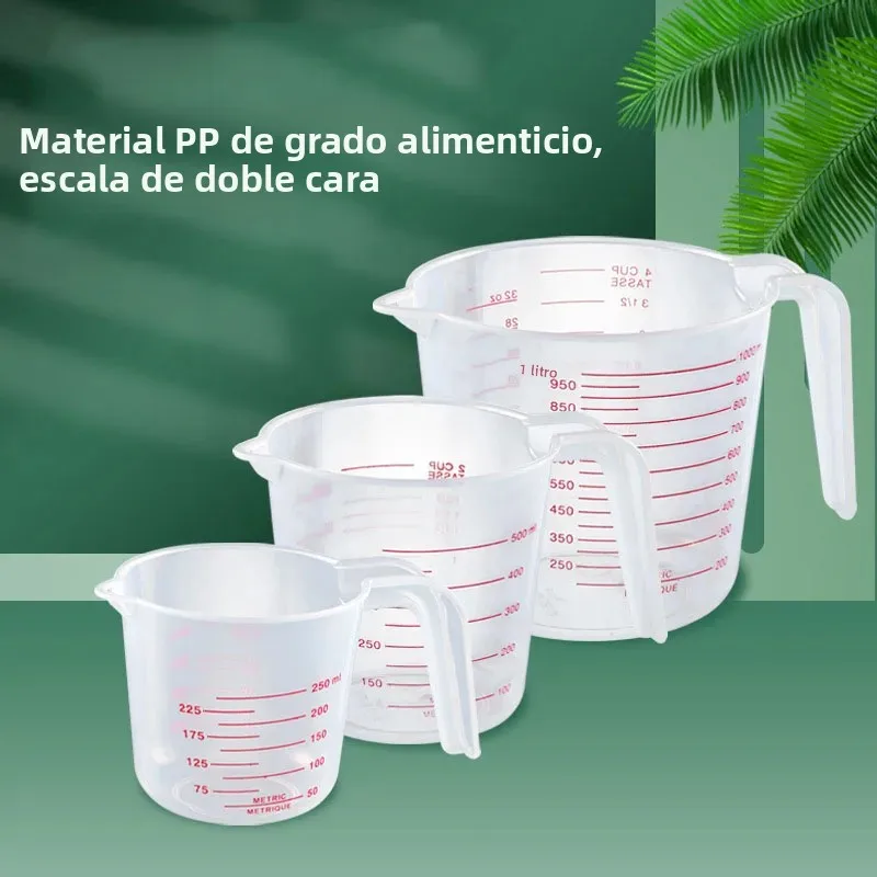 Tazas y Cucharas Medidoras de Silicona de 250/500/1000 ml, Jarra de Plástico, Báscula Digital de Cocina, Herramientas para Hornear, Accesorios con Temporizador