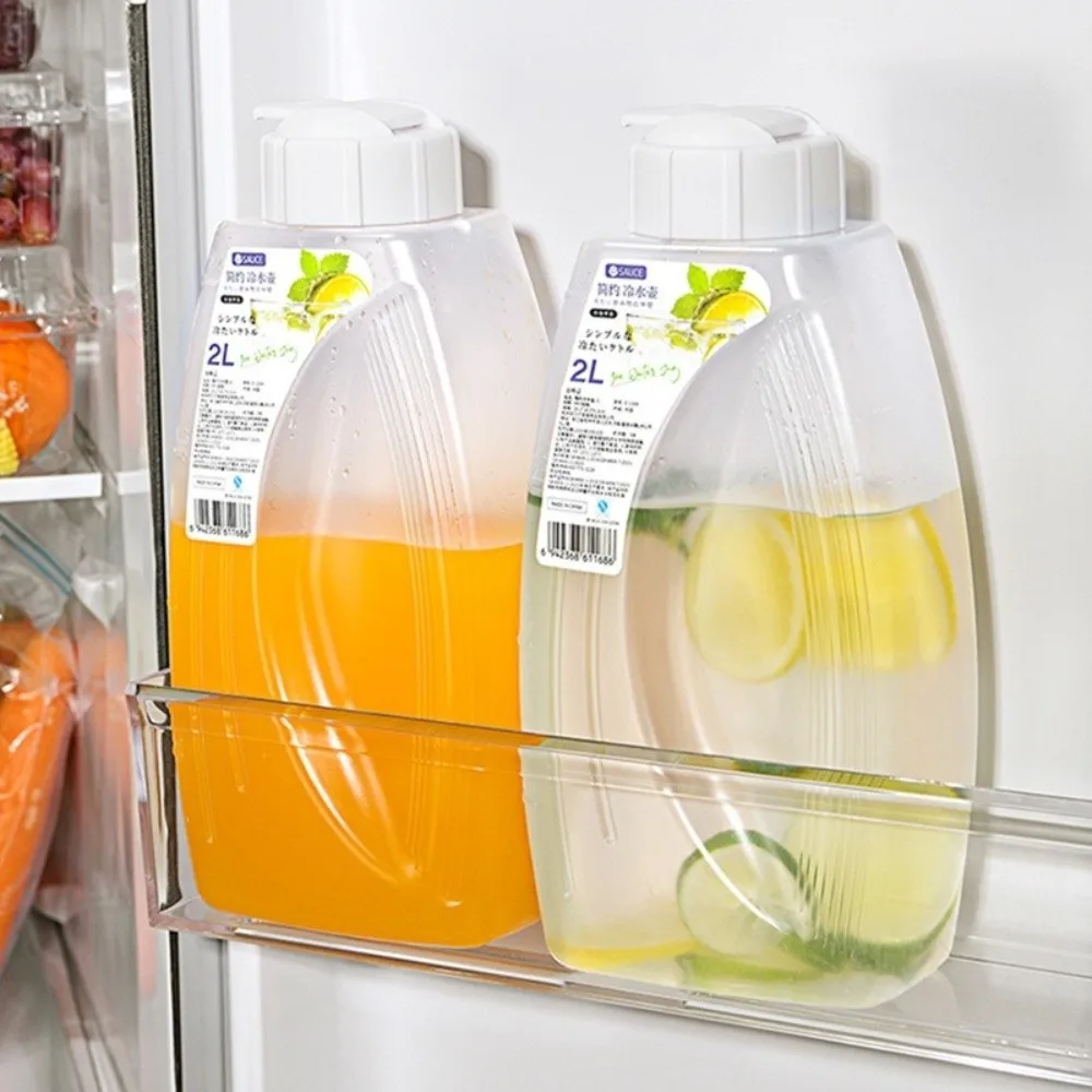 1L/2L Cold Water Kettle with Cap Durable Water Bottle Heat Cold Resistance Large Capacity Refrigerator Jug Household Supplies