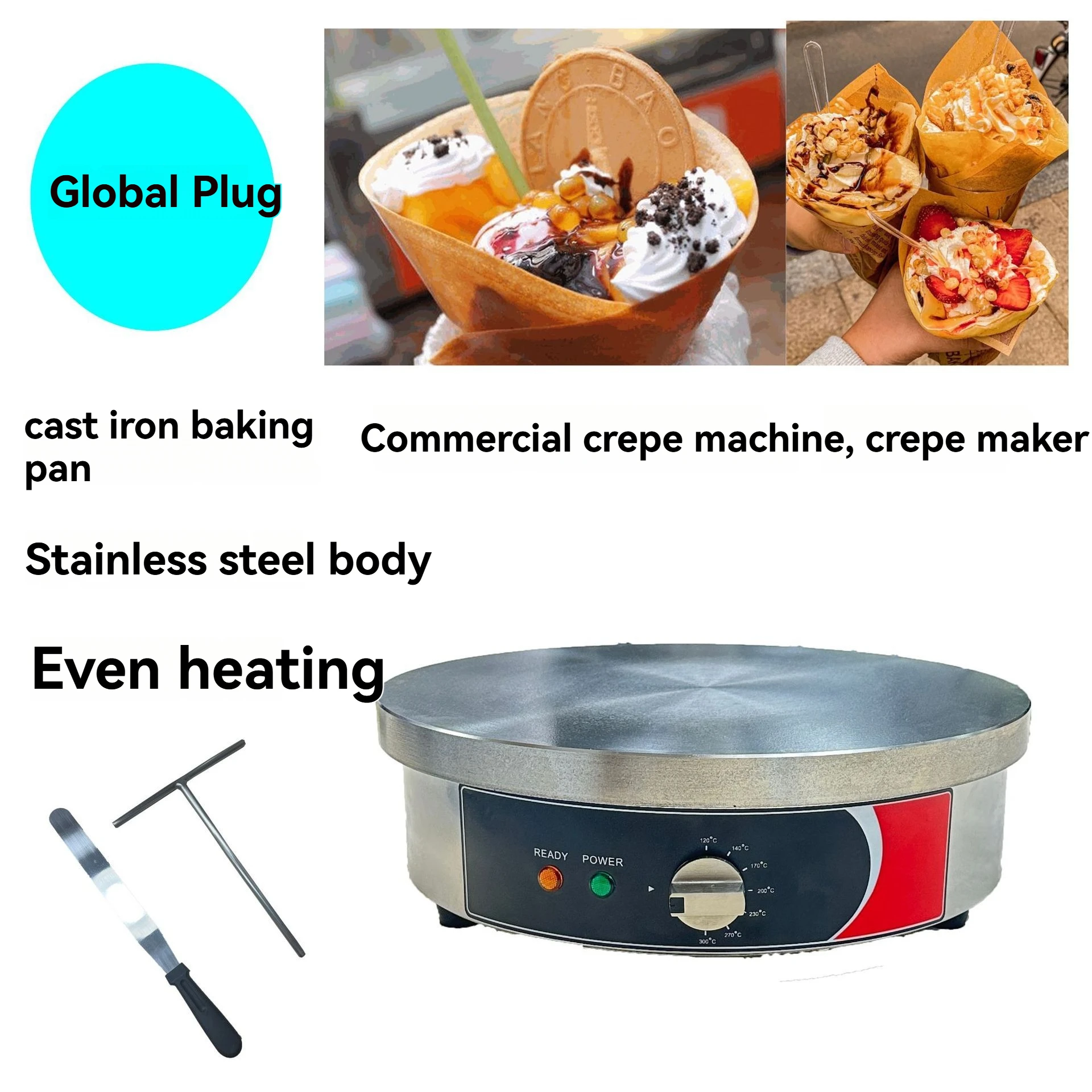 Crepera Comercial Redonda de H - Crepe Maker Griddle reseña y precio