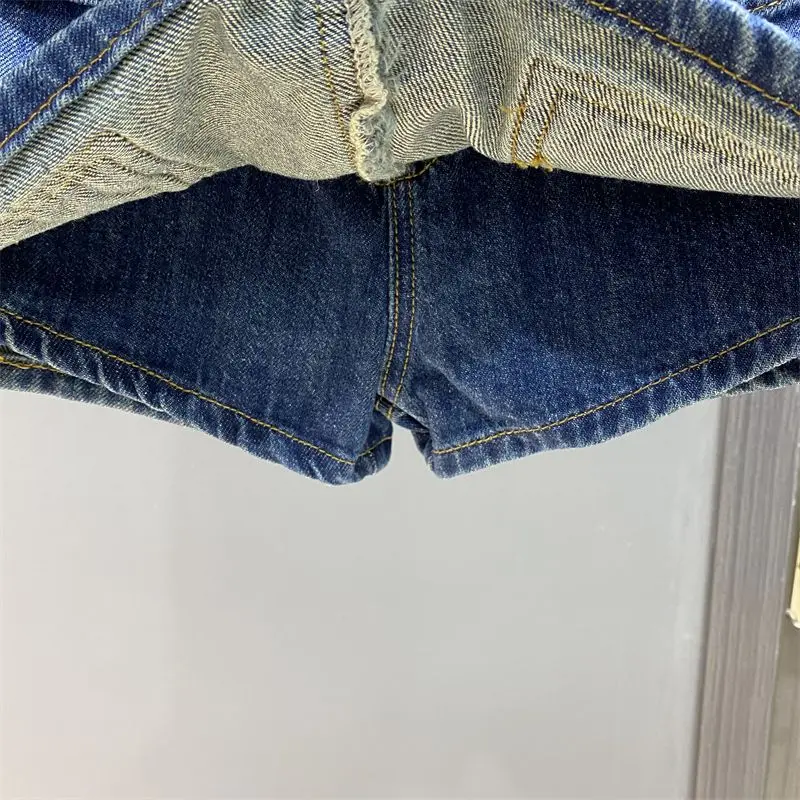 Lente Zomer 2025, Nieuwe Koreaanse Mode Hoge Taille Denim Korte Rok Dameskleding Trend Sexy Pocket Slanke A-lijn Rok Vrouwelijke