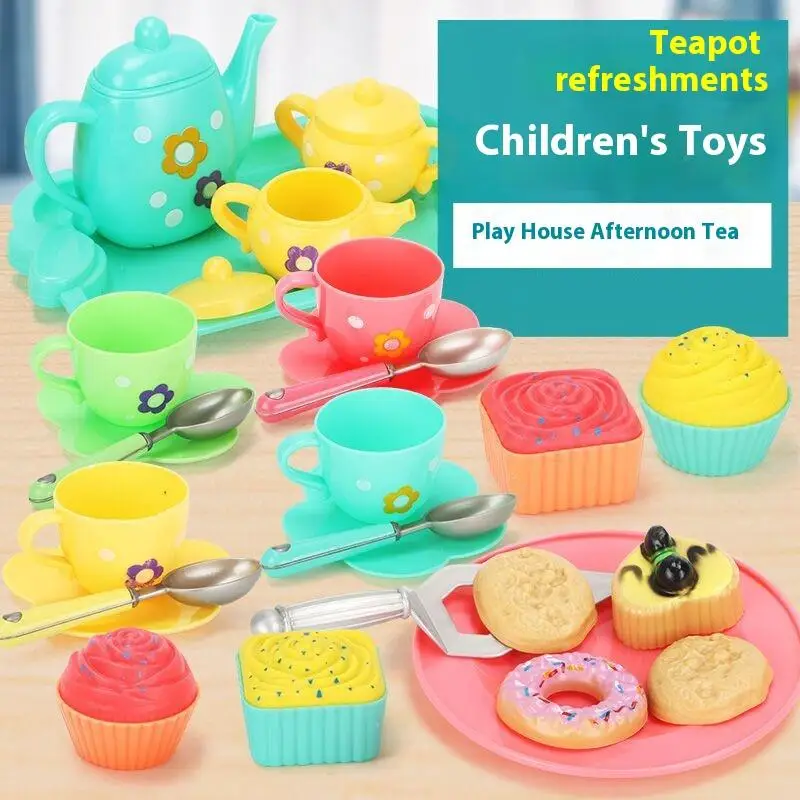 Zestaw do herbaty dla dzieci Zabawka do zabawy w udawanie - Symulacja Czajnik Filiżanka Akcesoria kuchenne Zestaw do herbaty popołudniowej dla chłopców i dziewczynek Prezent urodzinowy