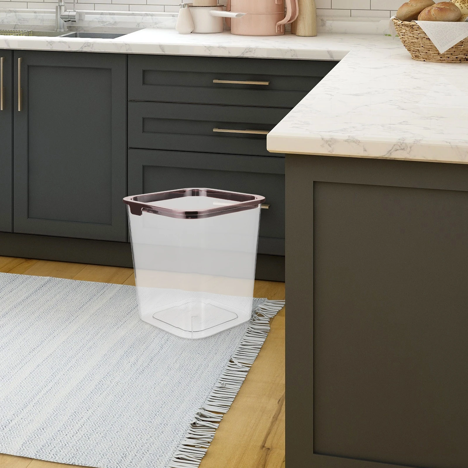 

Waste Paper Bin Creative Trash Can Small Bathroom Garbage Automatic Clear Wastebasket Bins