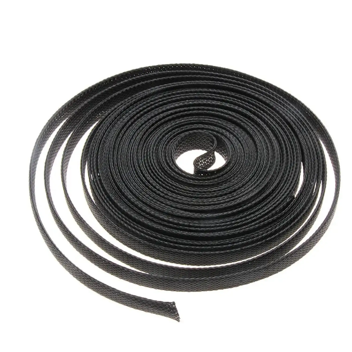 1-3Roll 3/5meter PET Black Braided Cable Sleeve, Expandable Flame Retardant Insulated Nylon Tube Wire Protector Organizer