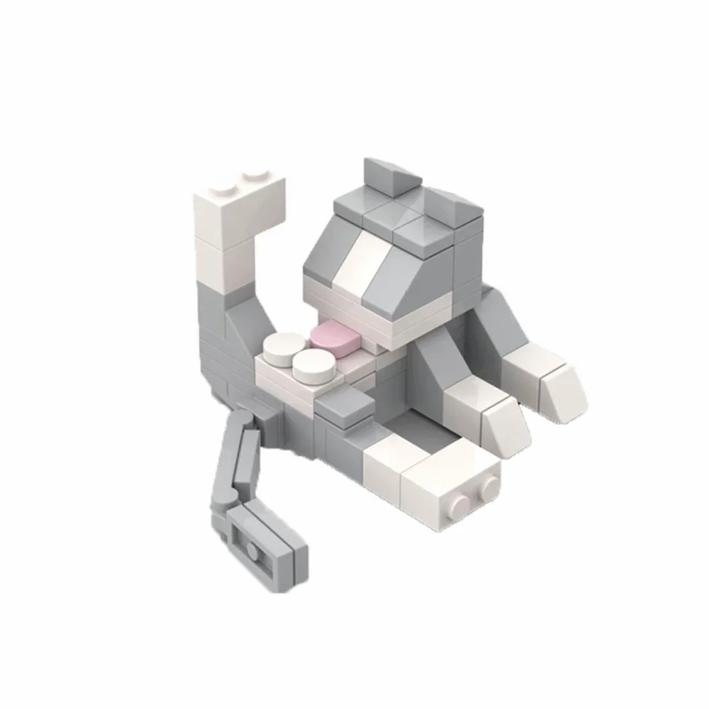 سلسلة الحيوانات 62 قطعة MOC الطوب القط الشكل لتقوم بها بنفسك اللبنات الاطفال التعليم لعب للأطفال هدية عيد ميلاد التماثيل الصغيرة