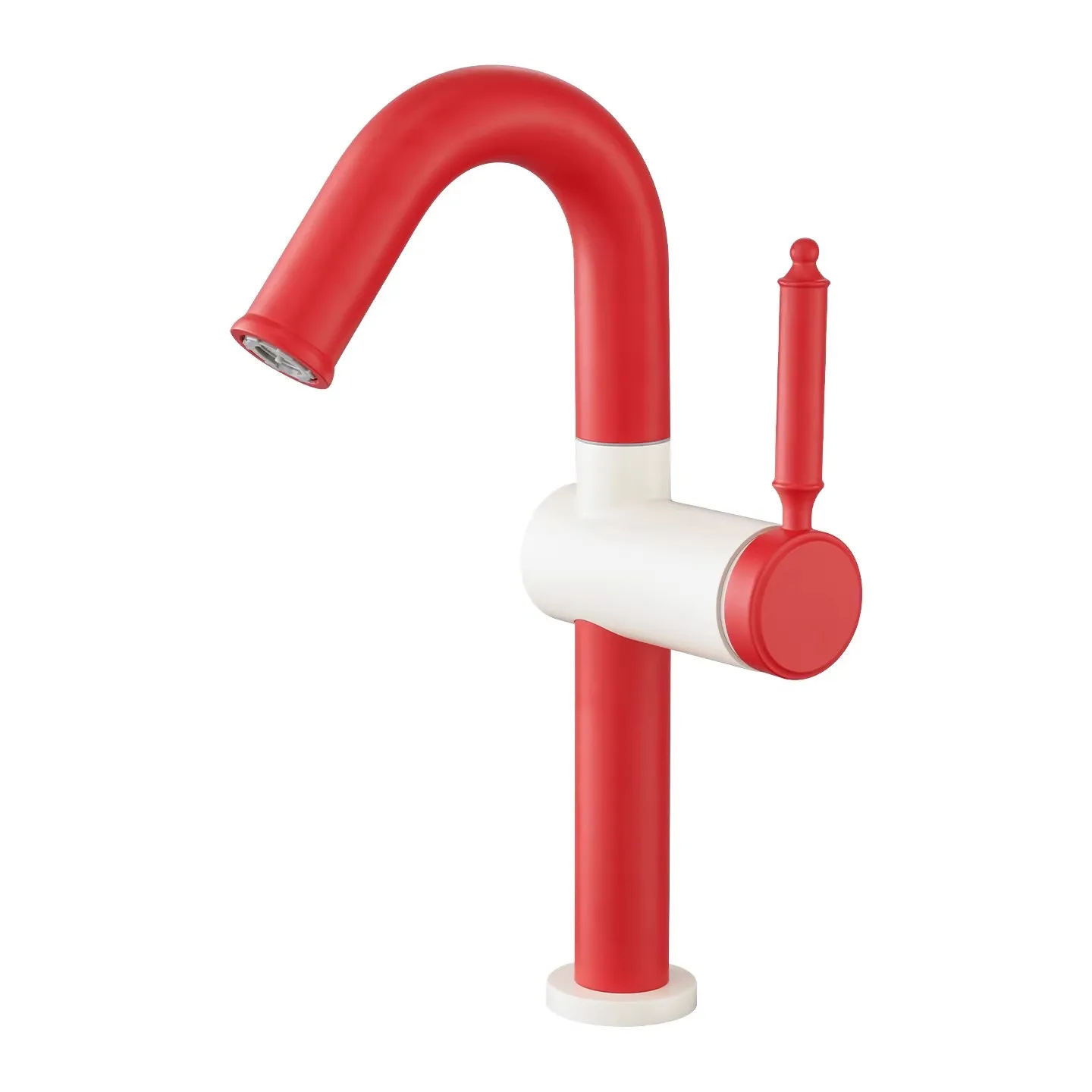 

Fashion Basin Faucet Hot Cold Bathroom Sink Mixer Brass White Red Brass Single Lever Colorful Lavatory Tap