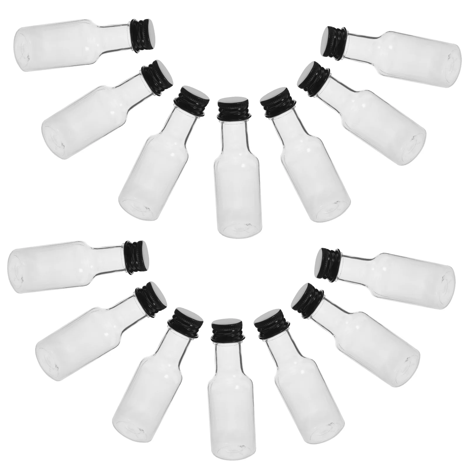 

24 шт. маленькие пластиковые бутылки 25 мл мини-контейнеры для напитков с плотной герметичной крышкой идеально подходят для эфирных масел духов