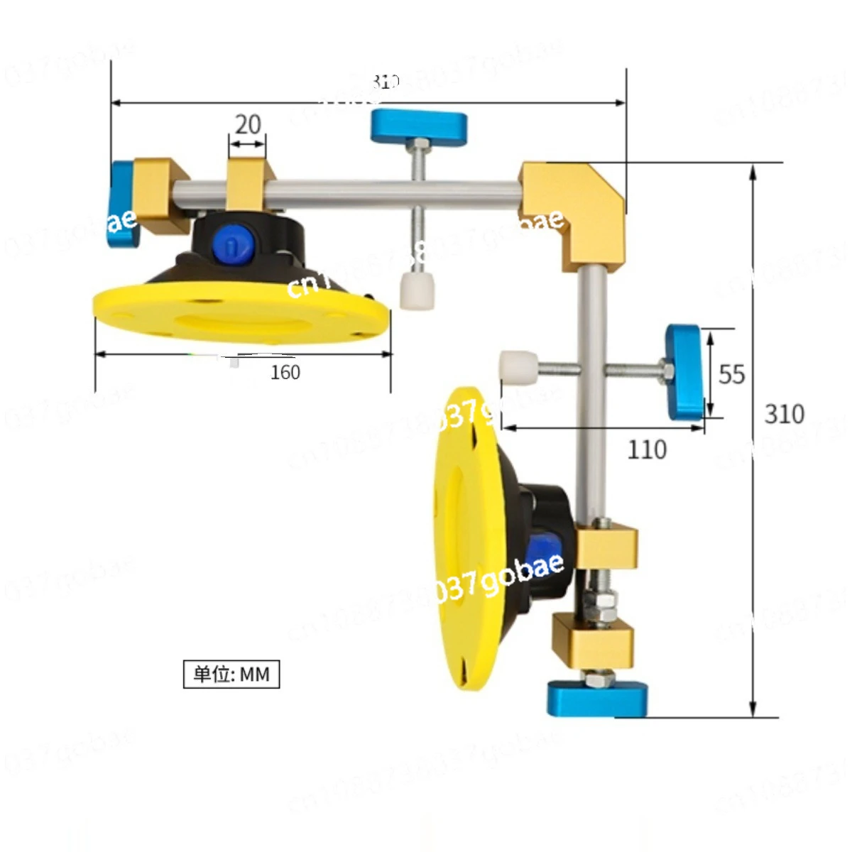 Marble slab seamless splicing leveler vacuum hand pump suction cup artifact L-shaped table tensioner