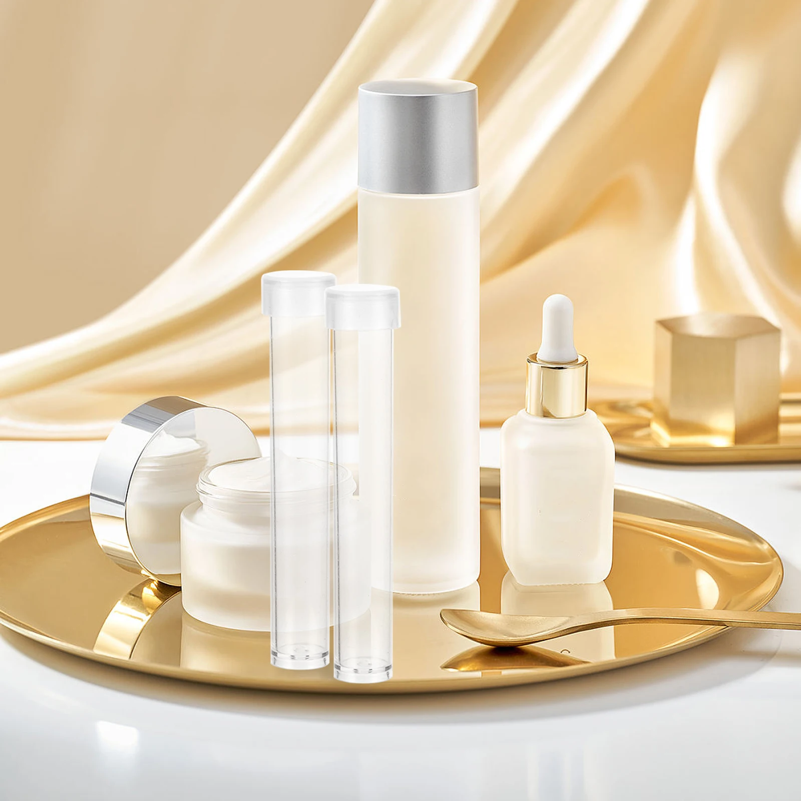 

100pcs Clear Tubes Containers Reliable Use Hard Shell Easy Clean Ergonomic Caps Tight Seal Leakage Proof Suitable