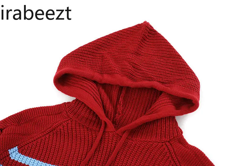 Kolorowy kontrastowy sweter z kapturem w paski męski i damski wiosenny i jesienny luźny dzienny leniwy sweter w stylu vintage płaszcz sweter damski