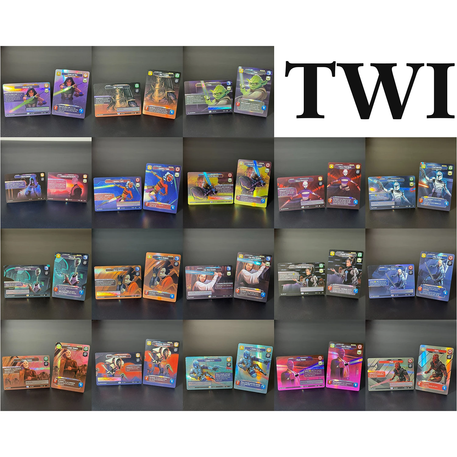 55 unids/set SWUDB Foil 2 juego completo de tarjetas proxy saltar a la velocidad de luz (JTL) Crepúsculo de la República (TWI) TCG tarjetas de juego de mesa
