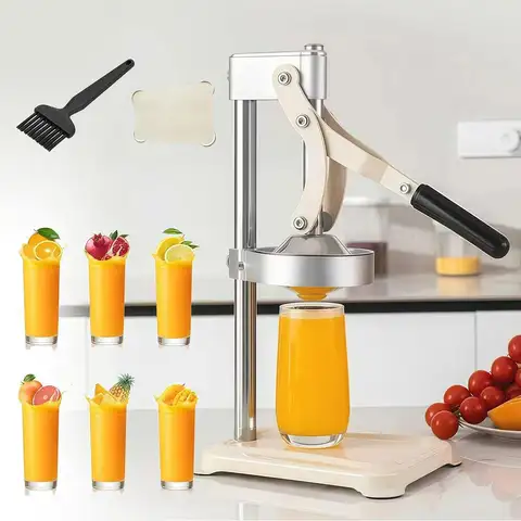 Heavy-Duty Cast Iron Lemon Squeezer with Large Press Plate for Efficient Juice Extraction